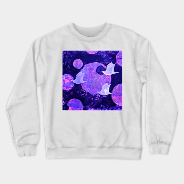 Three Cosmic Birds Digitally Altered Version of Original Work 10 Crewneck Sweatshirt by Heatherian